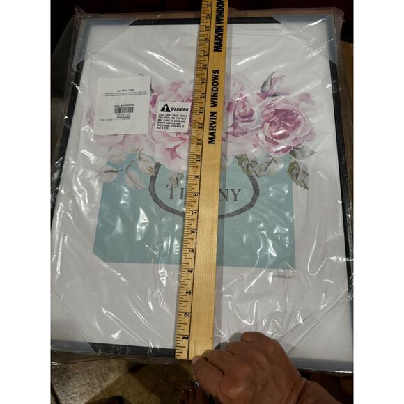 TIFFANY & CO SHOPPING BAG PICTURE WITH BLACK FRAME. 16 1/4" X 20". - Picture 6 of 6